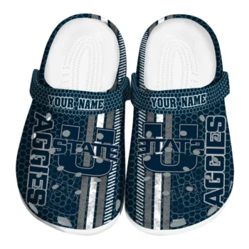 Personalized Utah State Aggies Contrasting Stripes Clogs