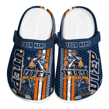 Personalized UTEP Miners Contrasting Stripes Clogs