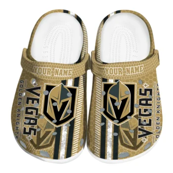 Personalized Vegas Golden Knights Contrasting Stripes Clogs