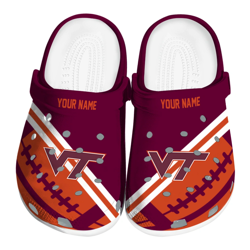 personalized-virginia-tech-hokies-football-motif-clogs-best-selling personalized virginia tech hokies football motif clogs best selling