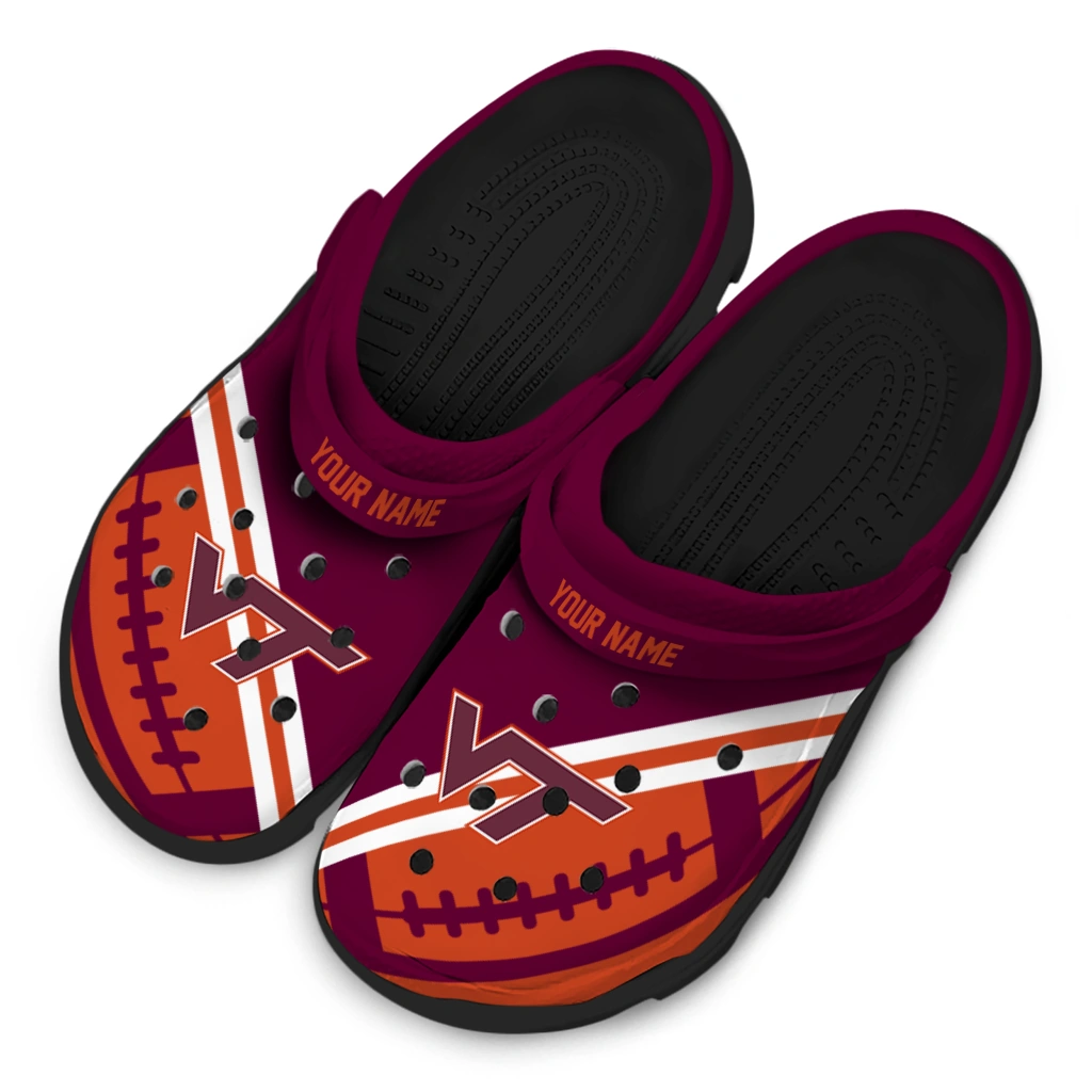 personalized-virginia-tech-hokies-football-motif-clogs-latest-model