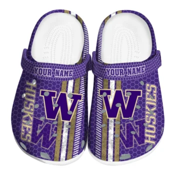 Personalized Washington Huskies Contrasting Stripes Clogs