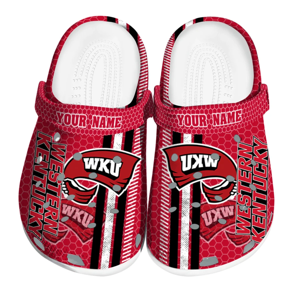 personalized-western-kentucky-hilltoppers-contrasting-stripes-clogs-best-selling personalized western kentucky hilltoppers contrasting stripes clogs best selling