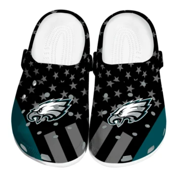 Philadelphia Eagles Stellar Stripes Theme Clogs