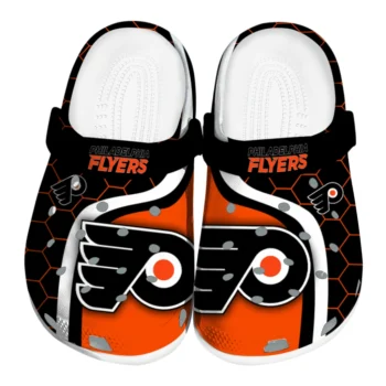 Philadelphia Flyers Hexagon Grid Clogs