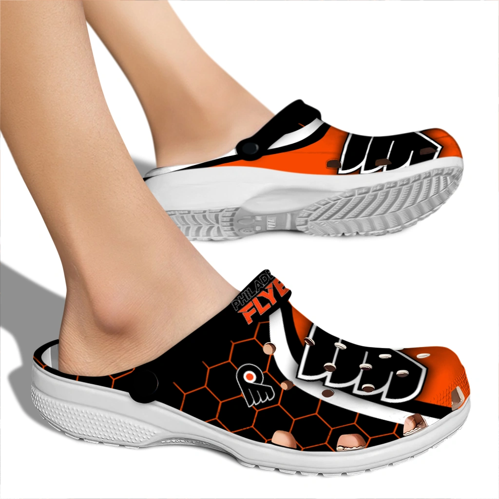 Philadelphia Flyers Hexagon Grid Clogs - Image 5
