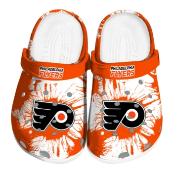 Philadelphia Flyers Splatter Graphics Clogs