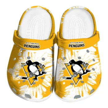 Pittsburgh Penguins Splatter Graphics Clogs