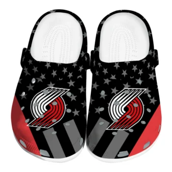 Portland Trail Blazers Stellar Stripes Theme Clogs