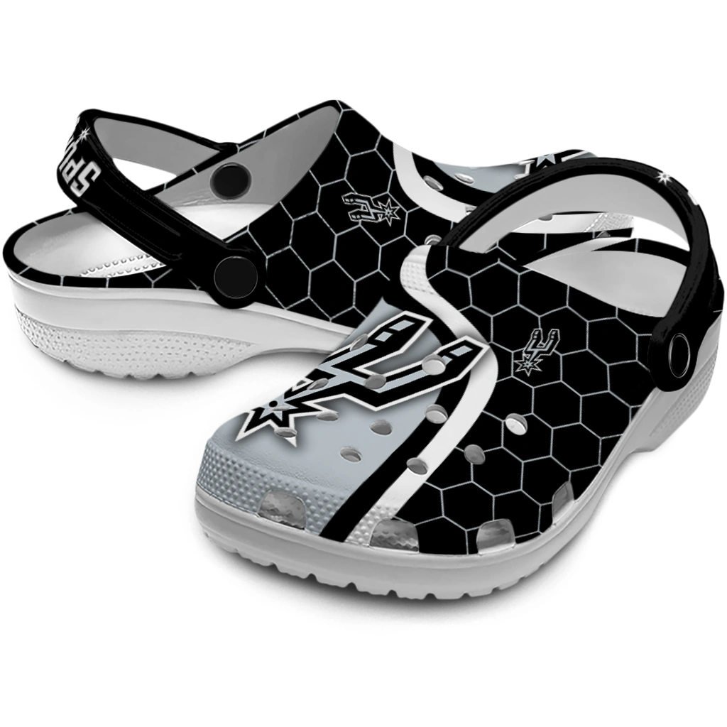 san-antonio-spurs-hexagon-grid-clogs-high-quality