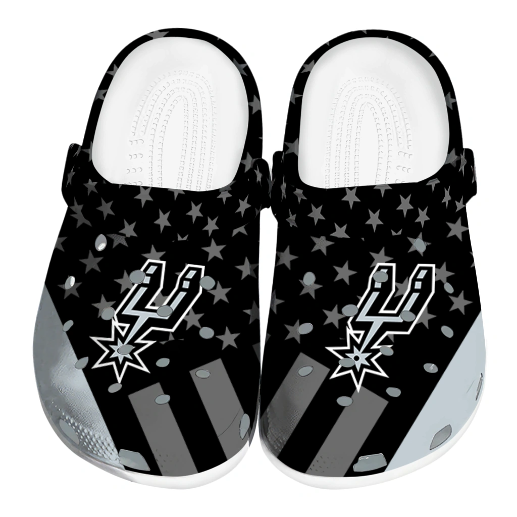 san-antonio-spurs-stellar-stripes-theme-clogs-best-selling san antonio spurs stellar stripes theme clogs best selling