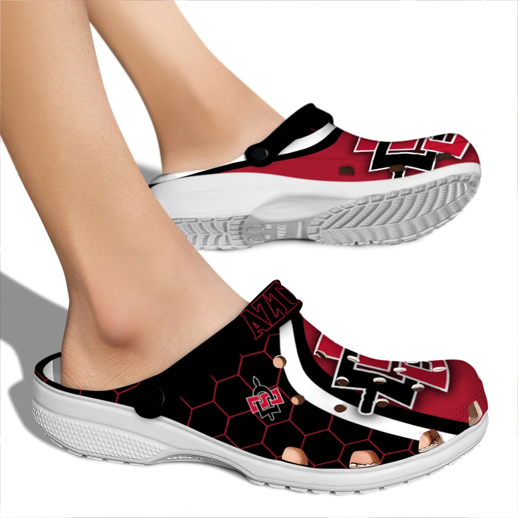 san-diego-state-aztecs-hexagon-grid-clogs-fashion-forward