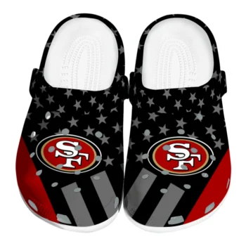 San Francisco 49ers Stellar Stripes Theme Clogs