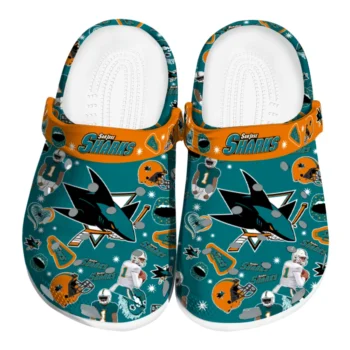 San Jose Sharks Football Icons Clogs