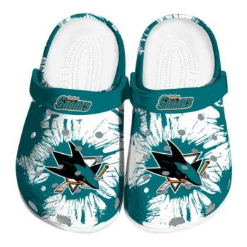 San Jose Sharks Splatter Graphics Clogs