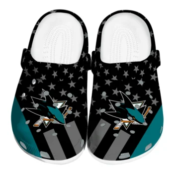 San Jose Sharks Stellar Stripes Theme Clogs