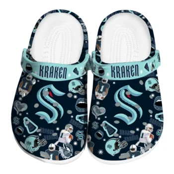 Seattle Kraken Football Icons Clogs