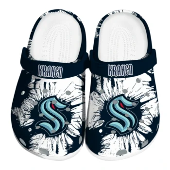 Seattle Kraken Splatter Graphics Clogs