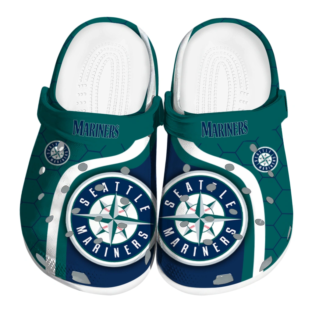 seattle-mariners-hexagon-grid-clogs-best-selling seattle mariners hexagon grid clogs best selling