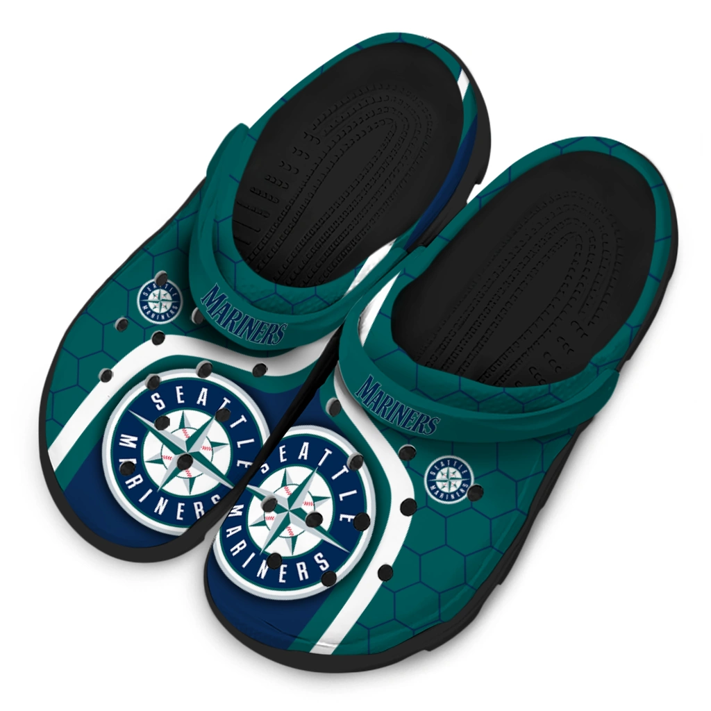 seattle-mariners-hexagon-grid-clogs-latest-model
