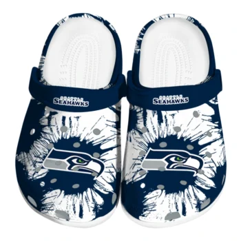 Seattle Seahawks Splatter Graphics Clogs