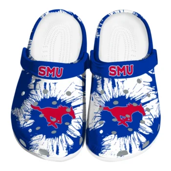 SMU Mustangs Splatter Graphics Clogs