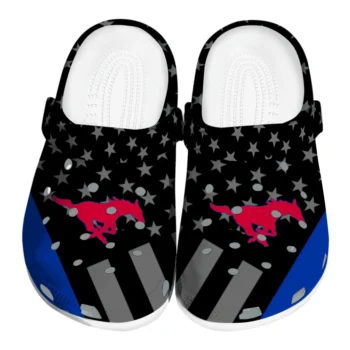 SMU Mustangs Stellar Stripes Theme Clogs