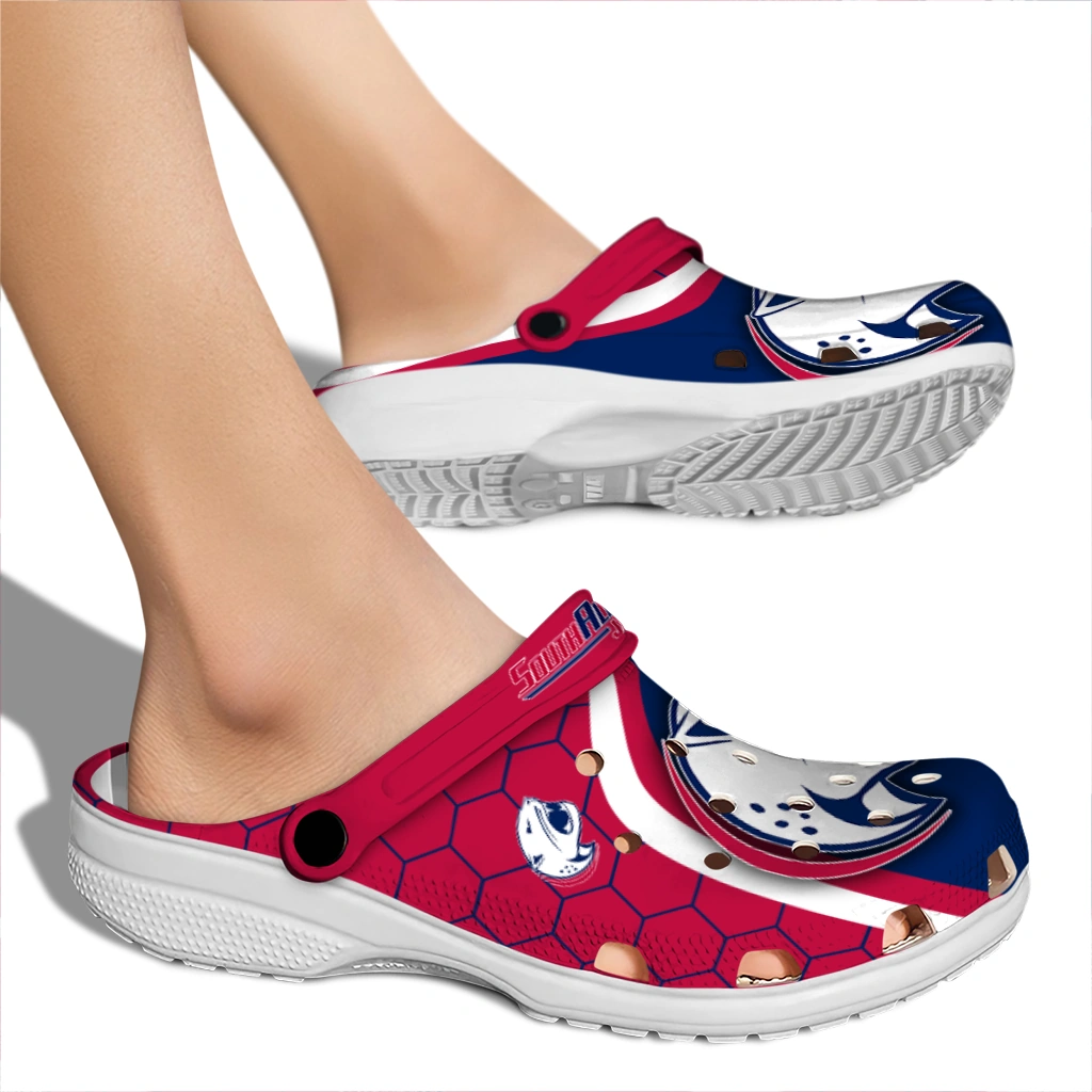 south-alabama-jaguars-hexagon-grid-clogs-fashion-forward