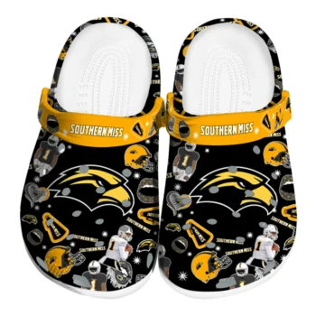 Southern Miss Golden Eagles Football Icons Clogs