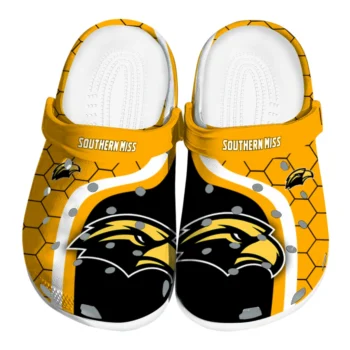 Southern Miss Golden Eagles Hexagon Grid Clogs
