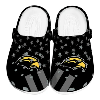 Southern Miss Golden Eagles Stellar Stripes Theme Clogs