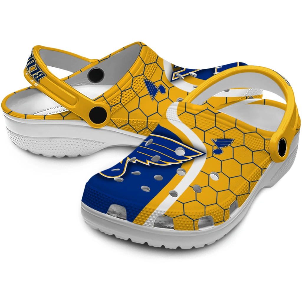 st-louis-blues-hexagon-grid-clogs-high-quality