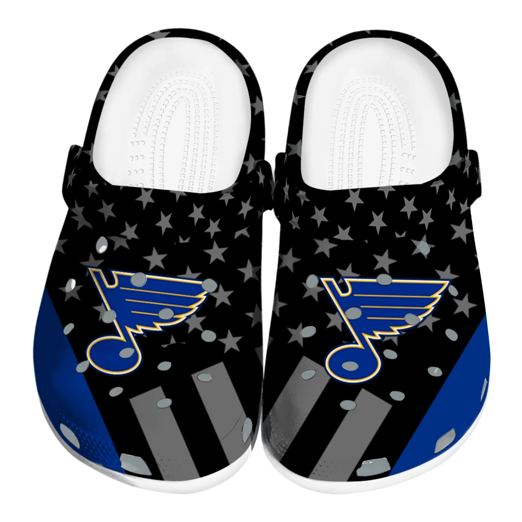 st-louis-blues-stellar-stripes-theme-clogs-best-selling st louis blues stellar stripes theme clogs best selling