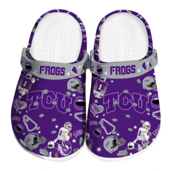 TCU Horned Frogs Football Icons Clogs