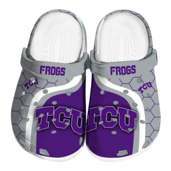 TCU Horned Frogs Hexagon Grid Clogs