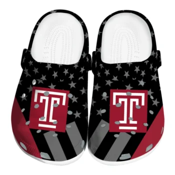 Temple Owls Stellar Stripes Theme Clogs