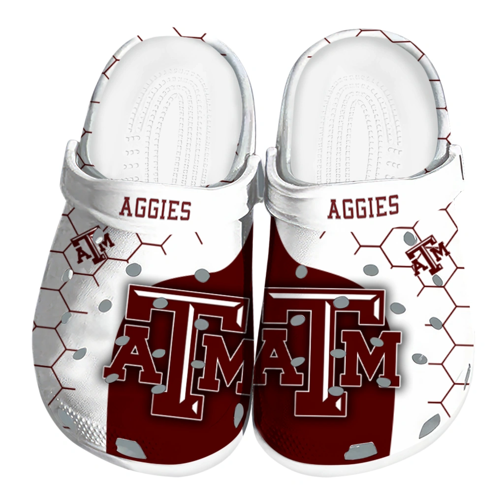 texas-am-aggies-hexagon-grid-clogs-best-selling texas am aggies hexagon grid clogs best selling