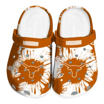 Texas Longhorns Splatter Graphics Clogs