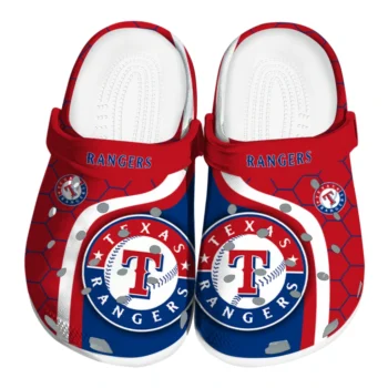 Texas Rangers Hexagon Grid Clogs