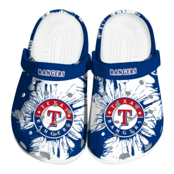 Texas Rangers Splatter Graphics Clogs