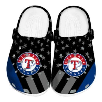 Texas Rangers Stellar Stripes Theme Clogs