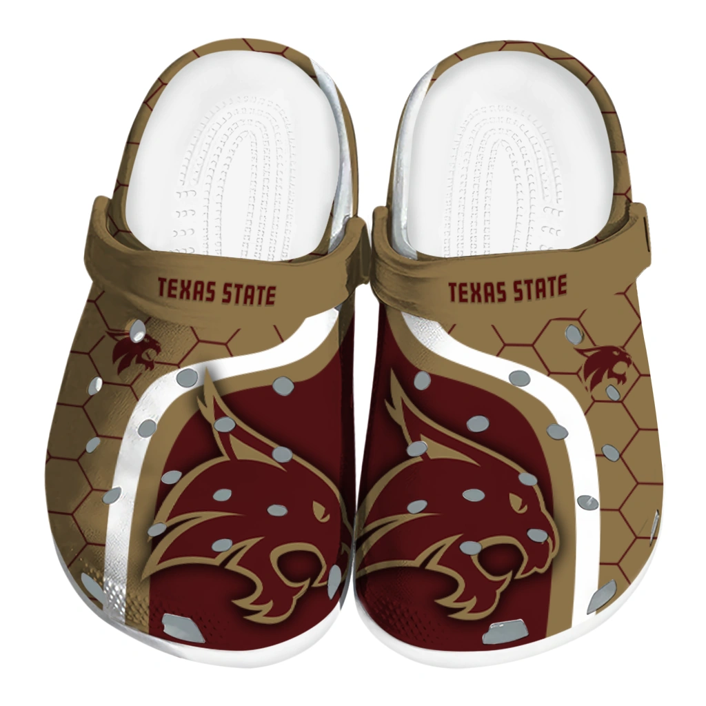 texas-state-bobcats-hexagon-grid-clogs-best-selling texas state bobcats hexagon grid clogs best selling