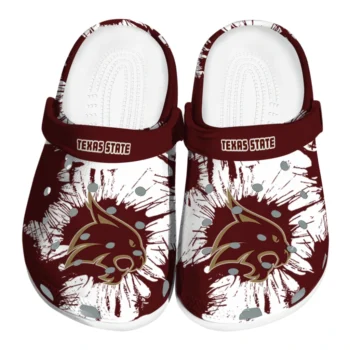Texas State Bobcats Splatter Graphics Clogs