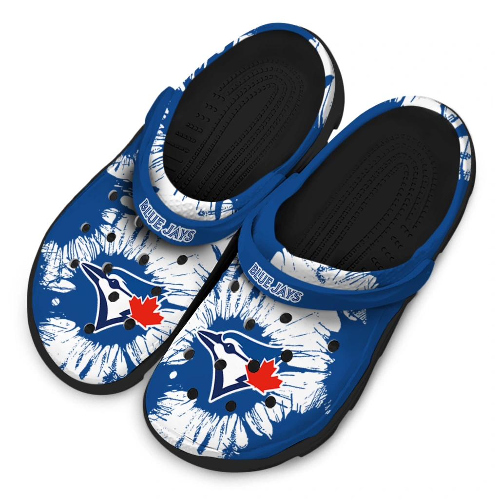 toronto-blue-jays-splatter-graphics-clogs-latest-model