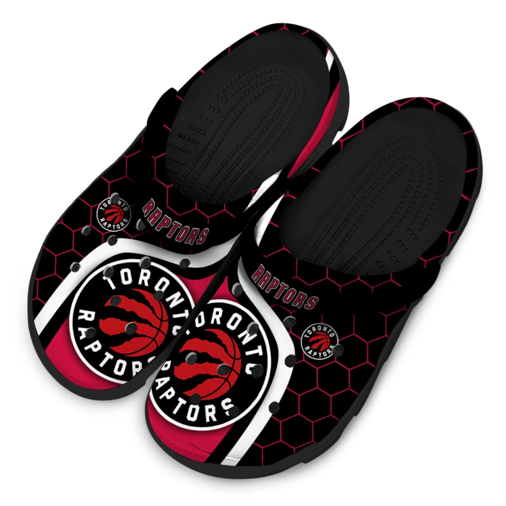 toronto-raptors-hexagon-grid-clogs-latest-model