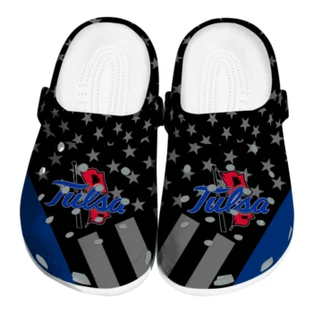Tulsa Golden Hurricane Stellar Stripes Theme Clogs