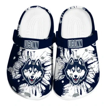 UConn Huskies Splatter Graphics Clogs