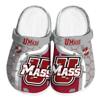 UMass Minutemen Hexagon Grid Clogs