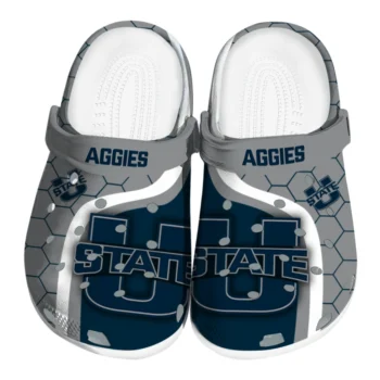 Utah State Aggies Hexagon Grid Clogs