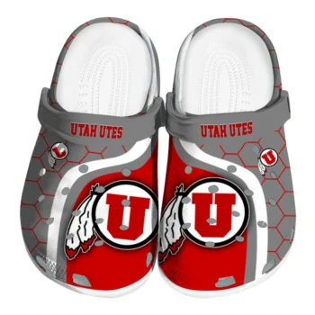 Utah Utes Hexagon Grid Clogs
